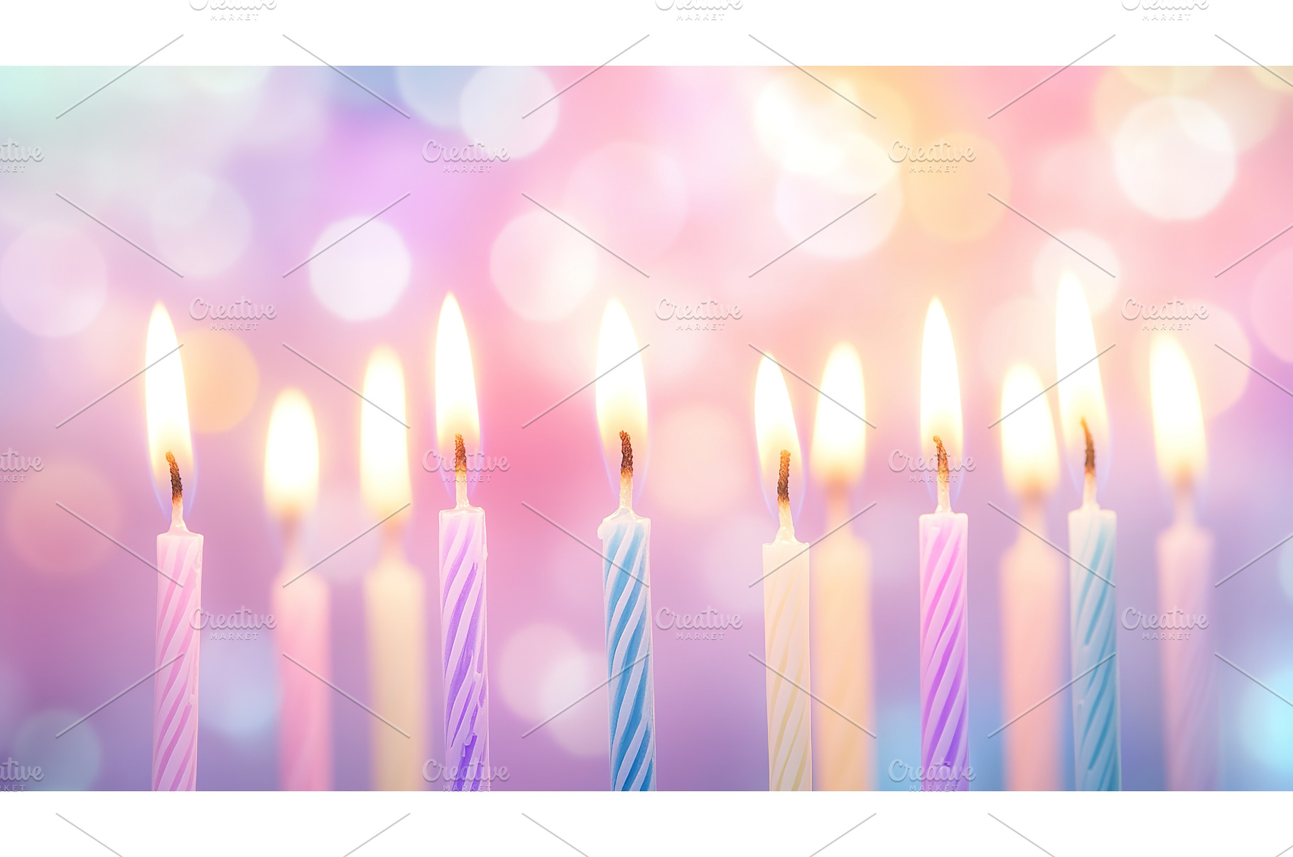 Colorful flickering birthday candles, an Abstract Photo by Lermont51