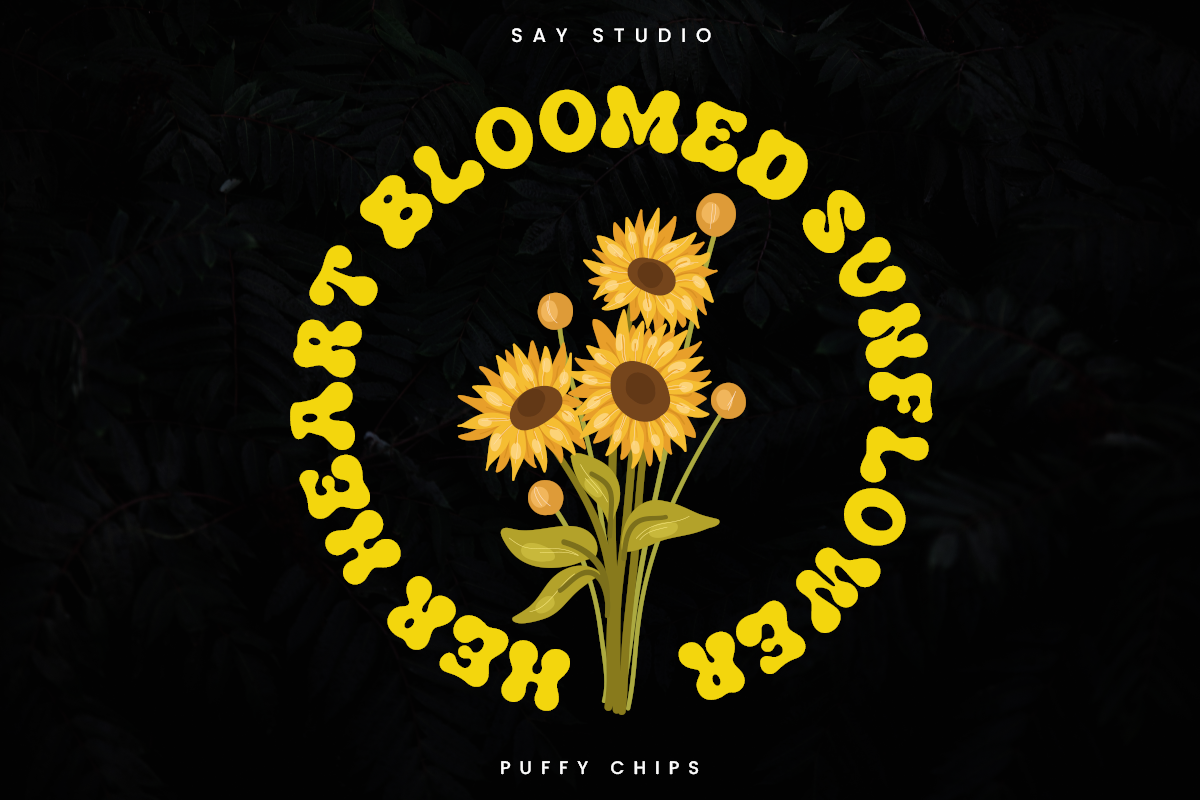 puffy chips retro typeface, a Sans Serif Font by Say Studio (Photo 8 of 15)