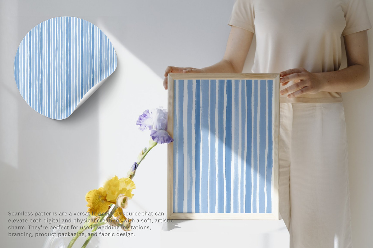 Blue striped seamless pattern jpeg, a Pattern Graphic by Pink Studio Art (Photo 3 of 5)