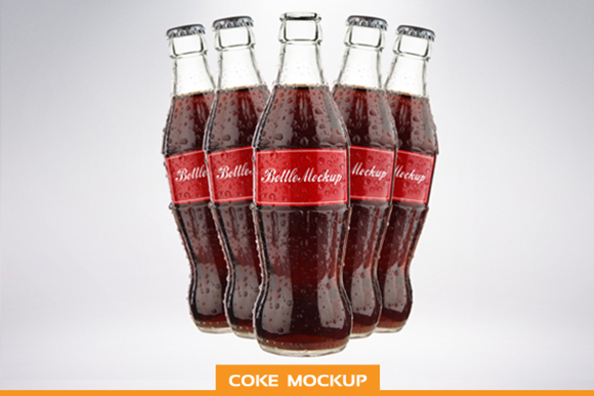 Bottle of Cola Mockup PSD, a Packaging Mockup by Plus Media (Photo 4 of 4)