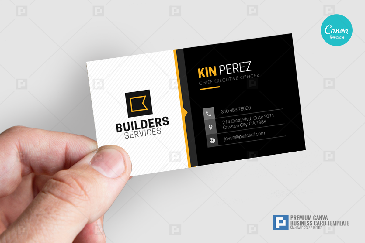 Construction Canva Business Card 04, a Business Card Template by PSDPixel (Photo 4 of 4)