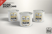 Short Round Lid Cans Mockup, a Product Mockup by INCDesign (Thumbnail 1 of 5)