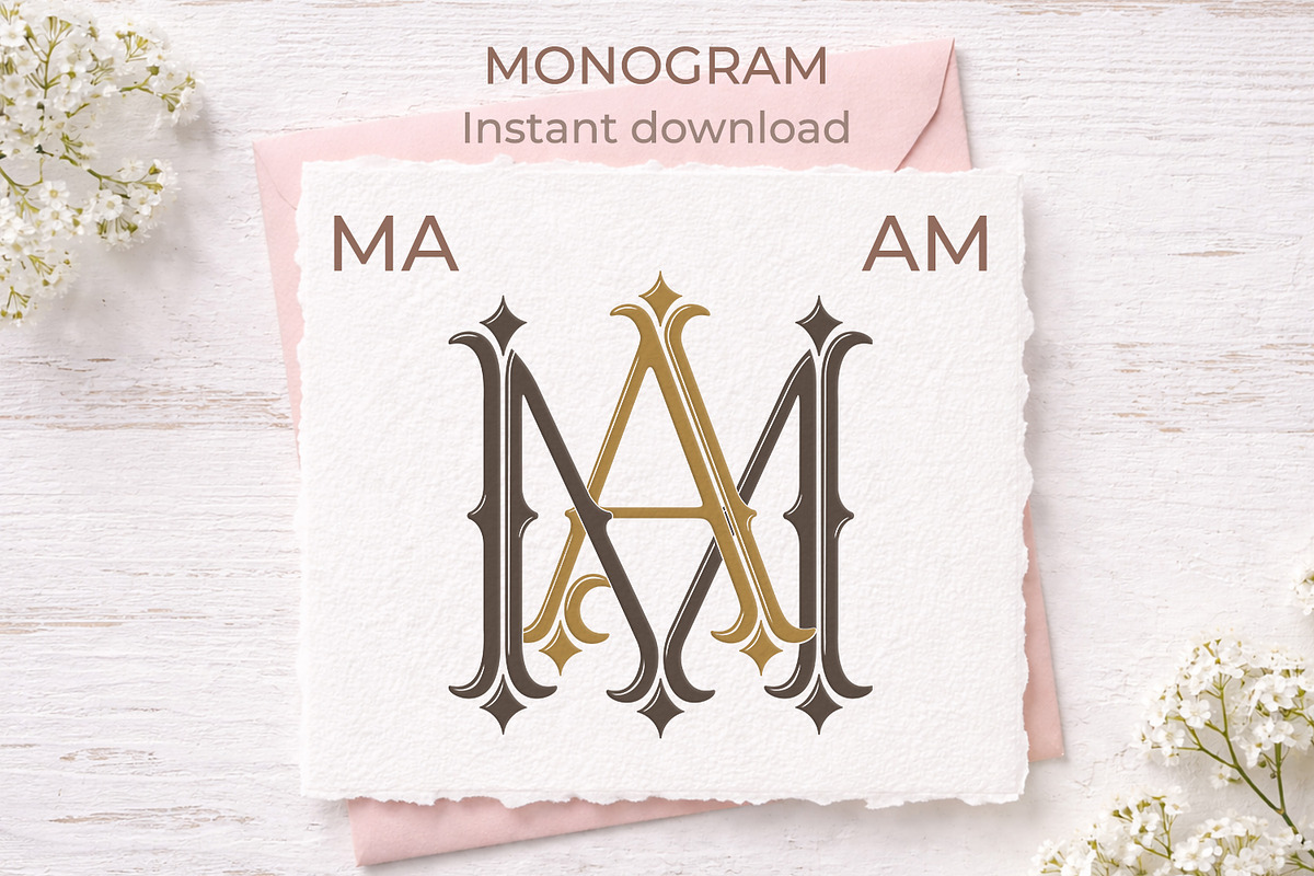 MA AM Wedding Monogram Logo, a Branding & Logo Template by LogoAV (Photo 4 of 6)