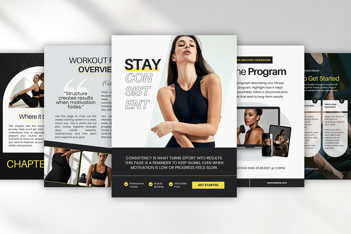 Fitness Coach Ebook Template Canva, a Magazine Template by DigiPax (Photo 7 of 11)