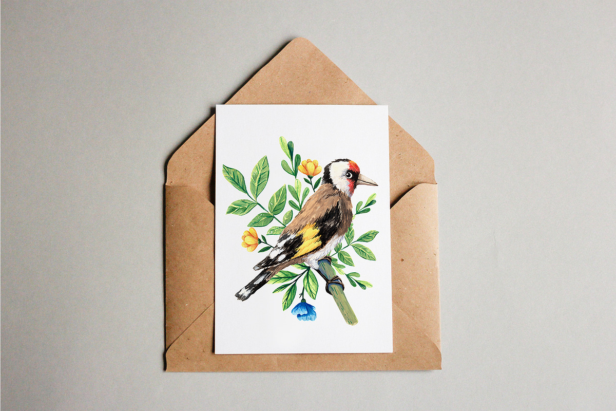 Forest Birds - Gouache Clipart Set, an Animal Illustration by Mashamashastu (Photo 11 of 11)