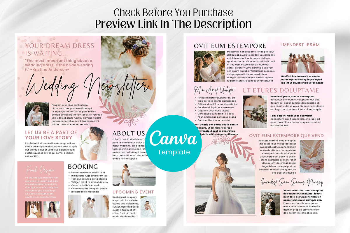 Elegant Wedding Newsletter Template preview 2