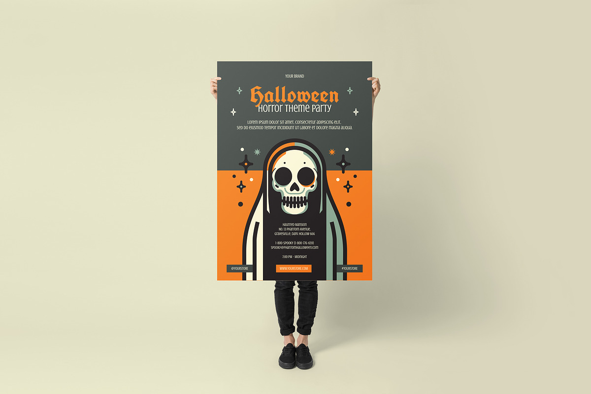 Halloween Poster + Social Media, a Social Media Template by Juru Rancang Graphic (Photo 2 of 2)