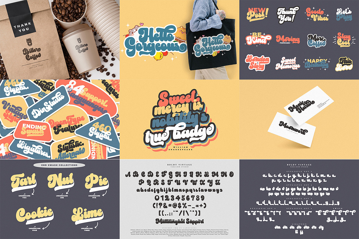 Vintage Retro Script Font Bundle, a Script Font by Vintage Division
