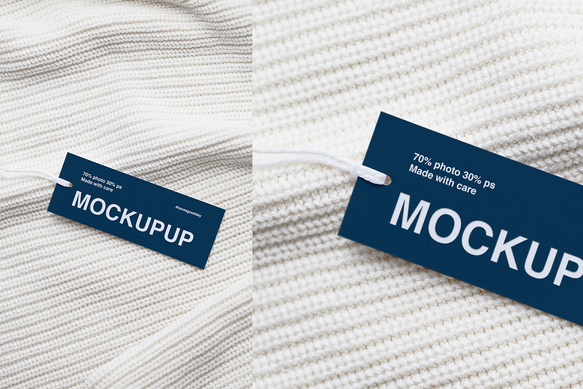 Clothes label tag blank white mockup, an Advertising Mockup by Olha Klein (Photo 3 of 3)