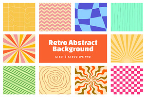Retro Abstract Backgrounds, a Decorative Illustration by Creathub Studio