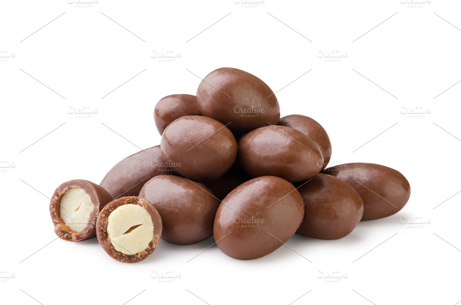 Pile of chocolate covered peanuts, a Food & Drink Photo by innakreativ