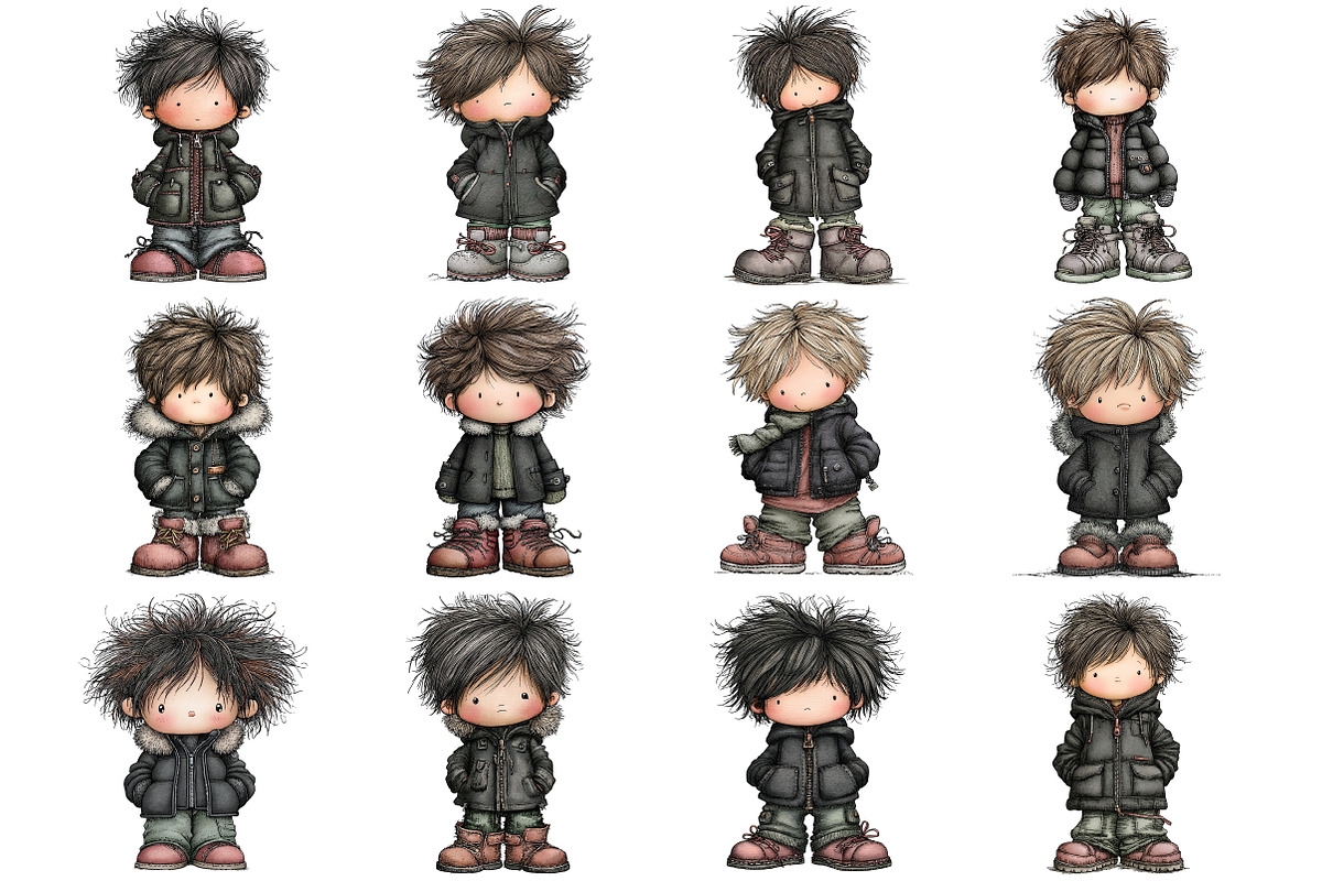 Watercolor Winter Boy Clipart, an Illustration by DreamArtGraphic (Photo 2 of 5)
