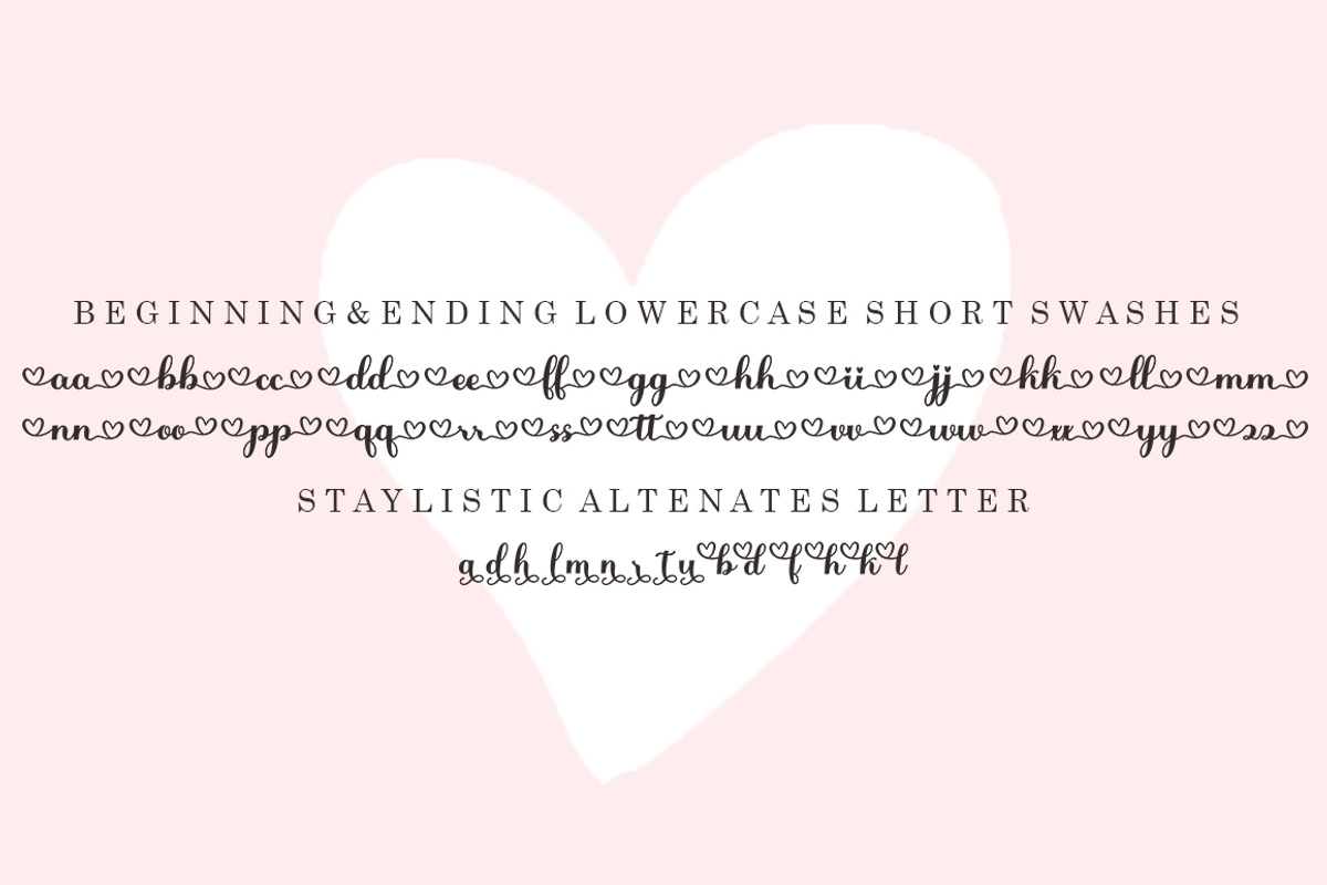 Jealousy Heart Script, a Script Font by Bosstype Studio (Photo 6 of 8)