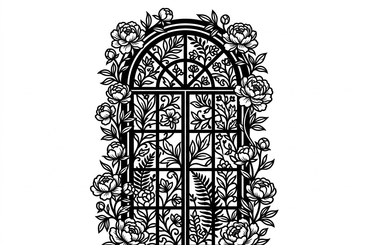 50 Floral French Window Ornament, a Decorative Illustration by Amazin_art (Photo 8 of 24)