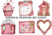 Whimsical Valentine Day Clipart, an Illustration by OK Design (Thumbnail 2 of 6)
