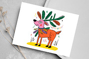 Watercolor Boho Christmas Clipart, an Illustration by Canvas Craft (Thumbnail 6 of 8)