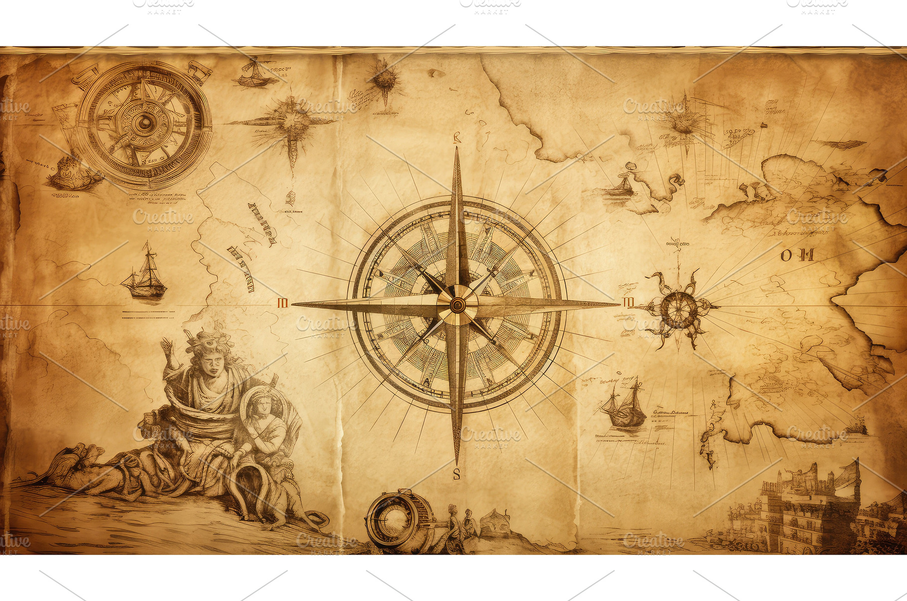 sword pirate map elements ai, an Industrial Photo by pikepicture