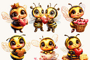 Cute Valentine Bees Clipart Bundle, an Animal Illustration by Design Scotch (Thumbnail 5 of 9)