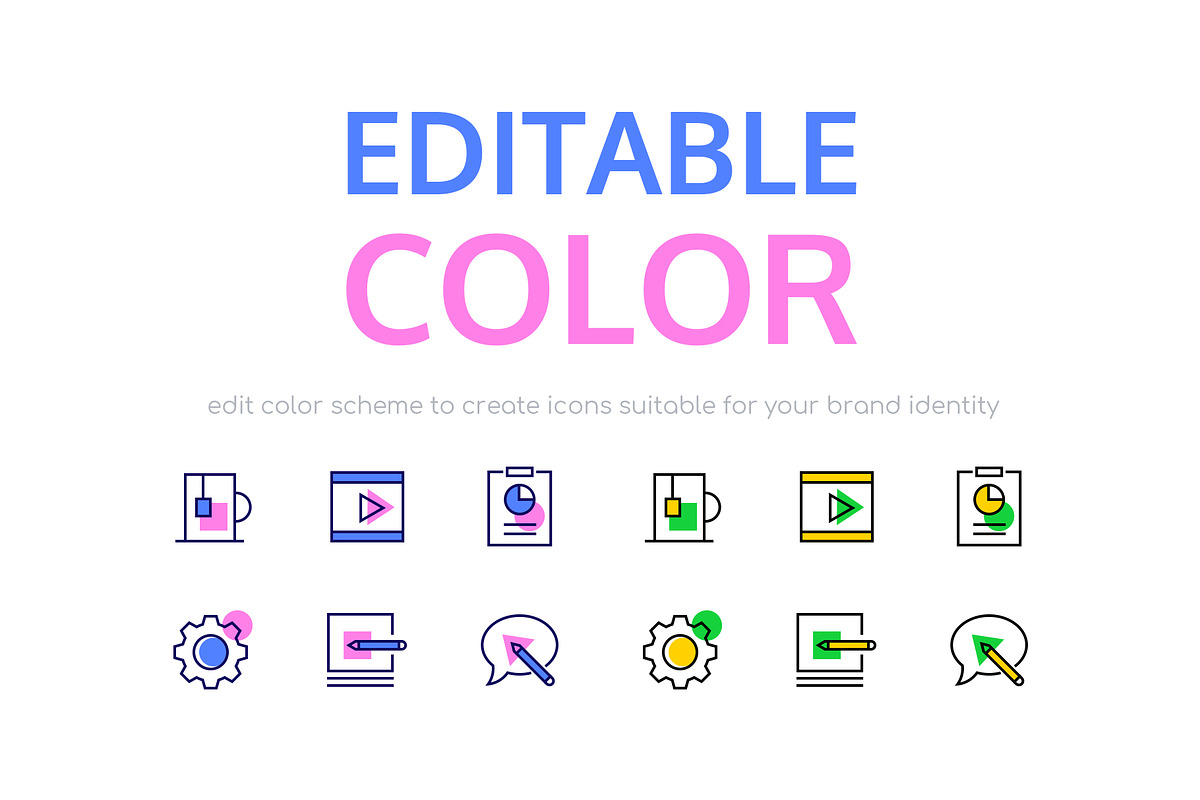 Line design icons with color filling, an Outline Icon by Boyko Pictures (Photo 5 of 10)