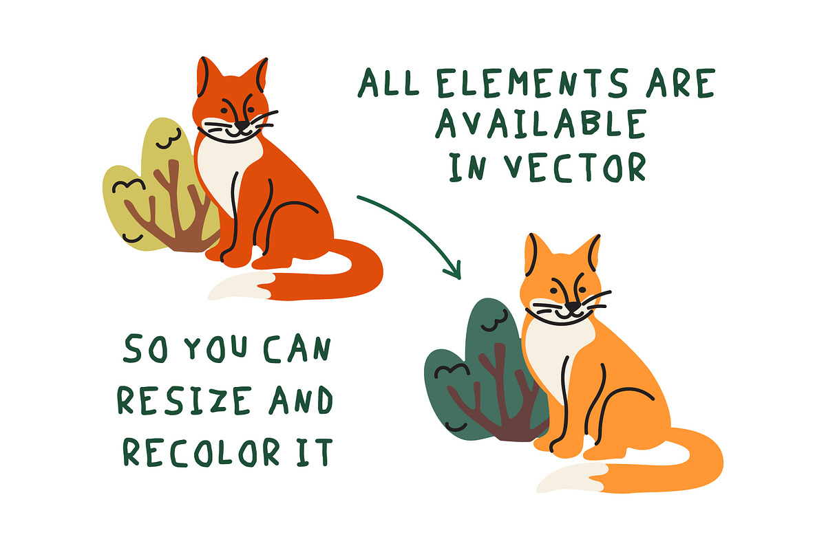 Woodland Animals Clipart Vector Set, an Animal Illustration by Luamor (Photo 4 of 5)