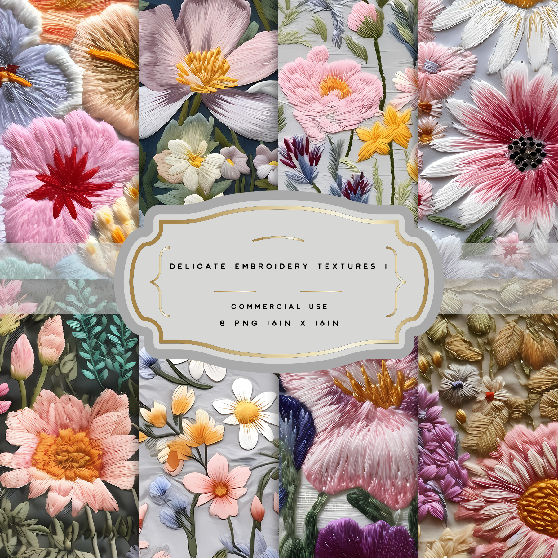 DELICATE EMBROIDERY 8Textures Bundle, a Texture Graphic by ...