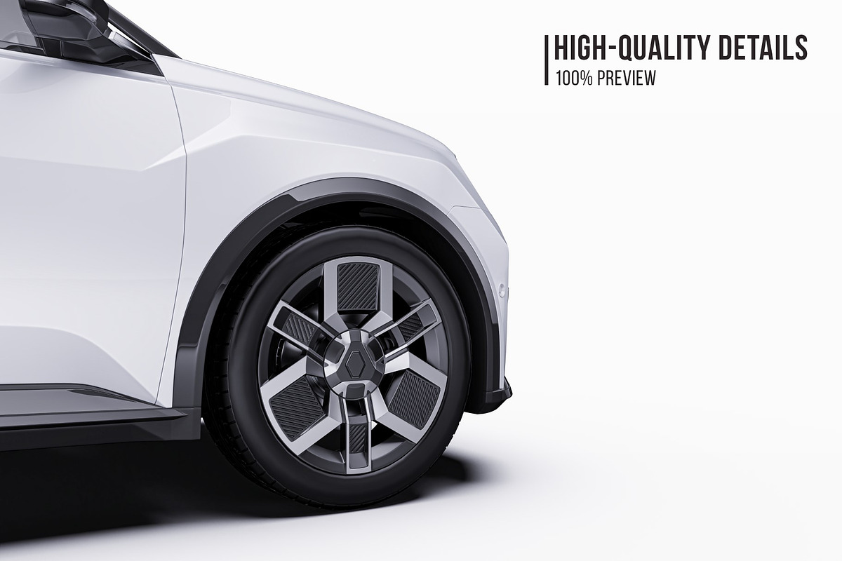 Retro Electric Hatchback Mockup Set, an Advertising Mockup by Halal Graphic Studio (Photo 4 of 16)