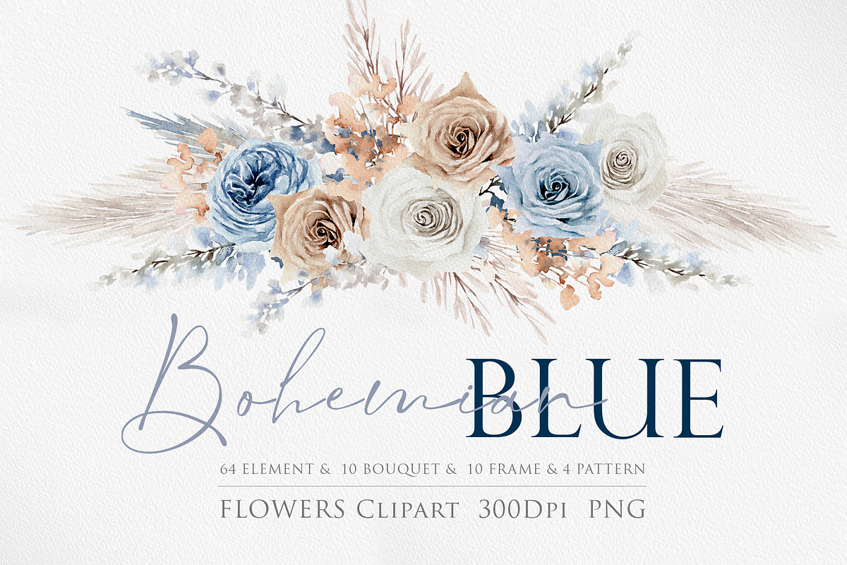 Watercolor Flower - Boho Bluerose, an Illustration by Beigetime (Photo 1 of 13)