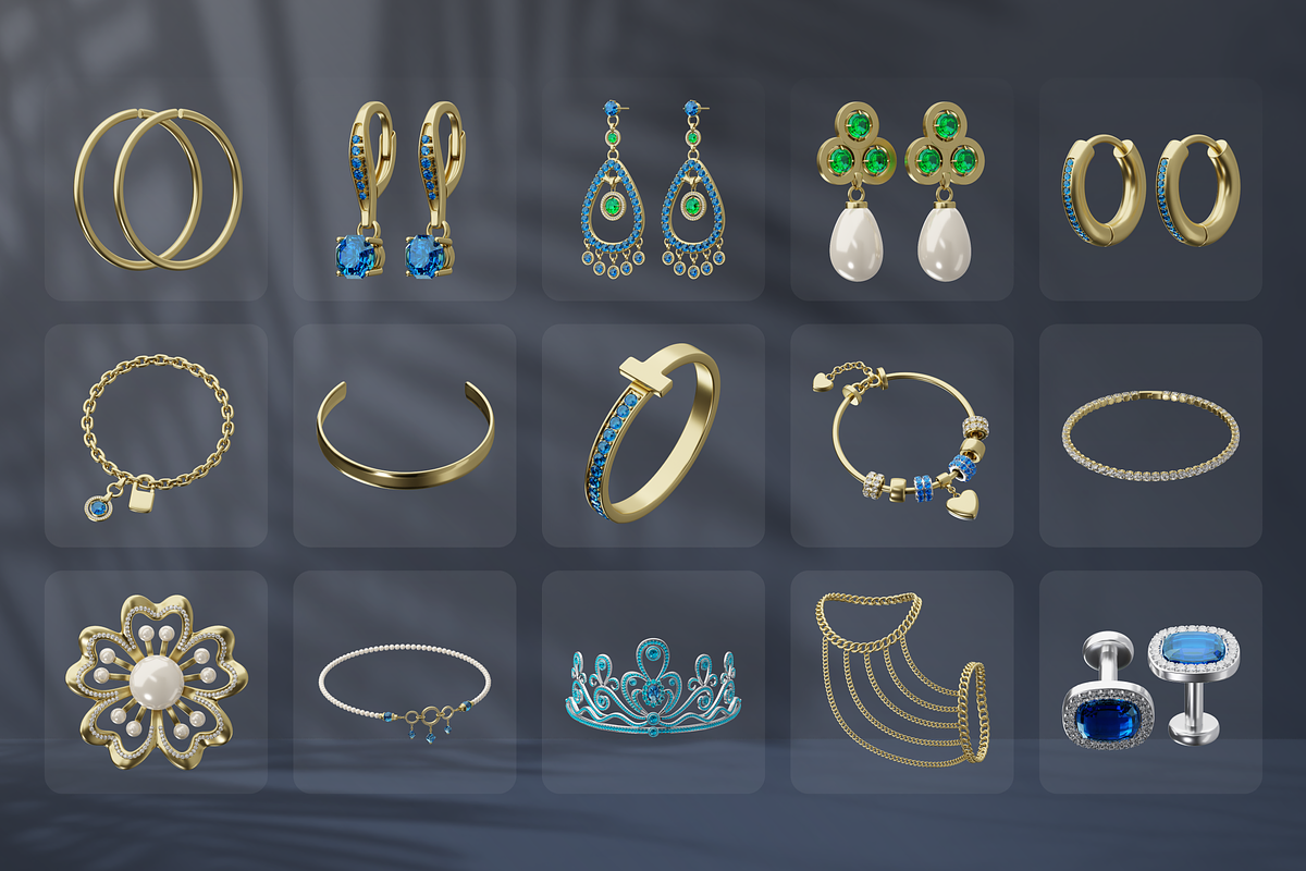 3D Jewelry Icon Set, an Object 3D Model by Flat Icons (Photo 7 of 8)