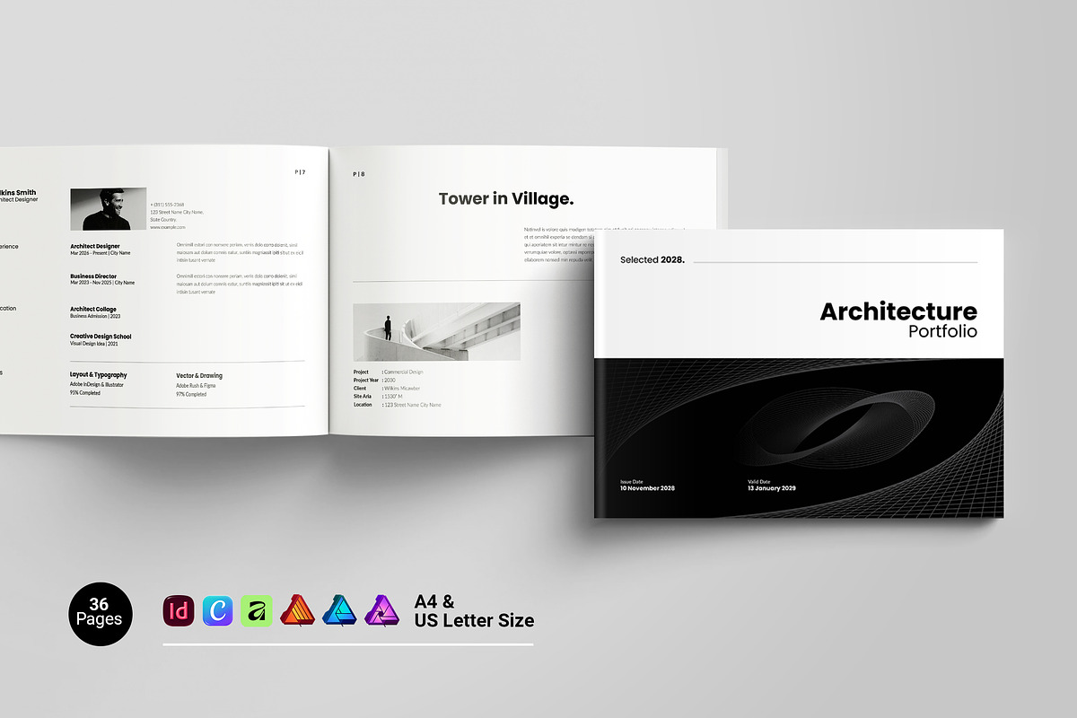 Architecture Portfolio Template, a Brochure Template by Spark_Creative (Photo 1 of 25)