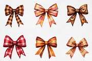 Watercolor Autumn Patchwork Bow Clip, an Illustration by CrexoraLab (Thumbnail 2 of 5)