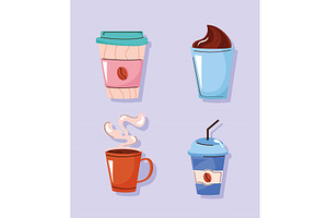 Four Coffee Beverage Icons