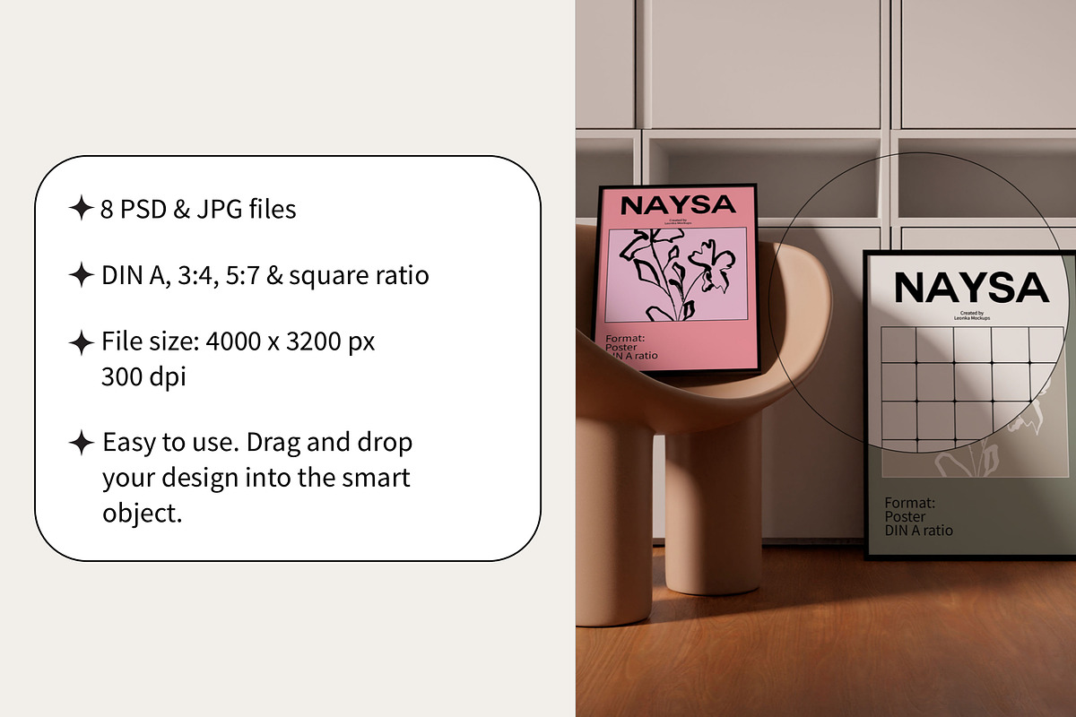 Interior Frame Mockup Bundle NAYSA, a Household Mockup by Bonumo (Photo 4 of 11)