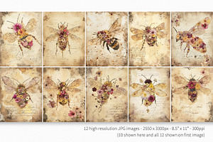 Floral Bees Paintings