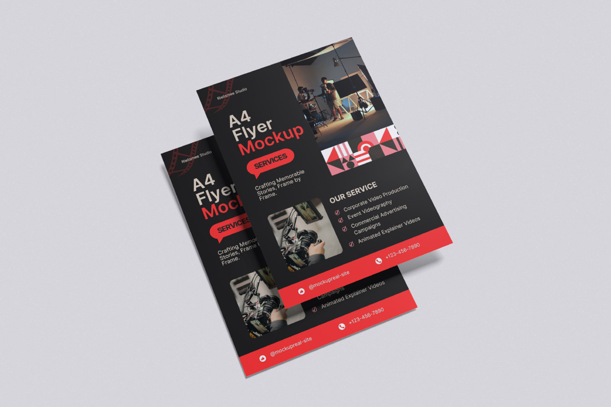 A4 Flyer Mockup Bundle Set, an Advertising Mockup by Rielismee (Photo 4 of 5)