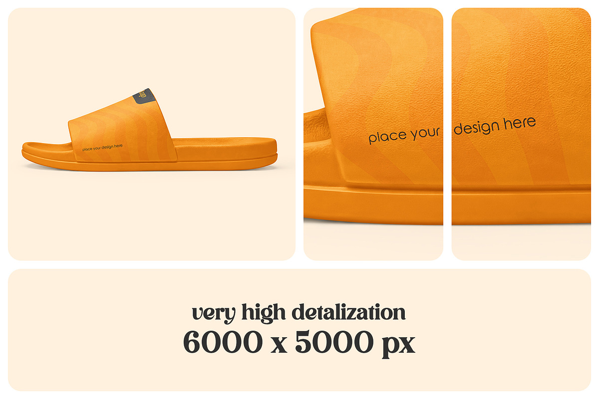 Rubber Slide Sandals Mockup Set, a Bottom Mockup by Country4k (Photo 3 of 4)