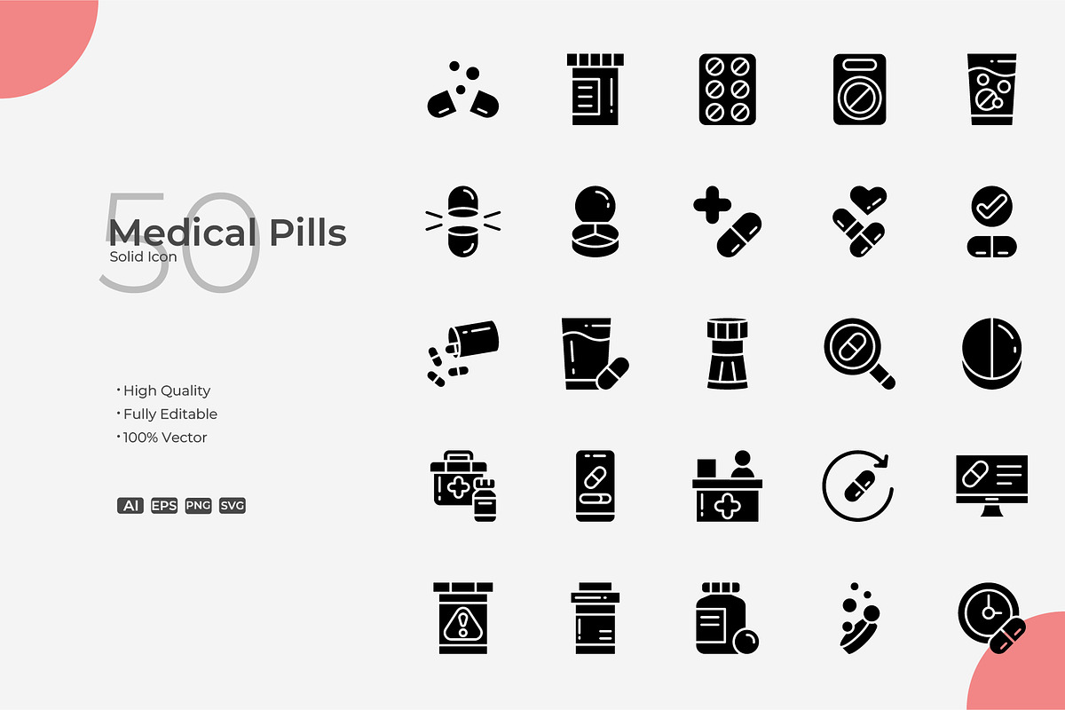 Medical Pills Solid Icons, a Solid Icon by Bloodline