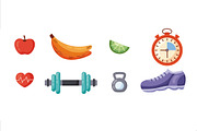 Health Lifestyle Illustrations Set, a Sport Illustration by studiogstock (Thumbnail 3 of 3)