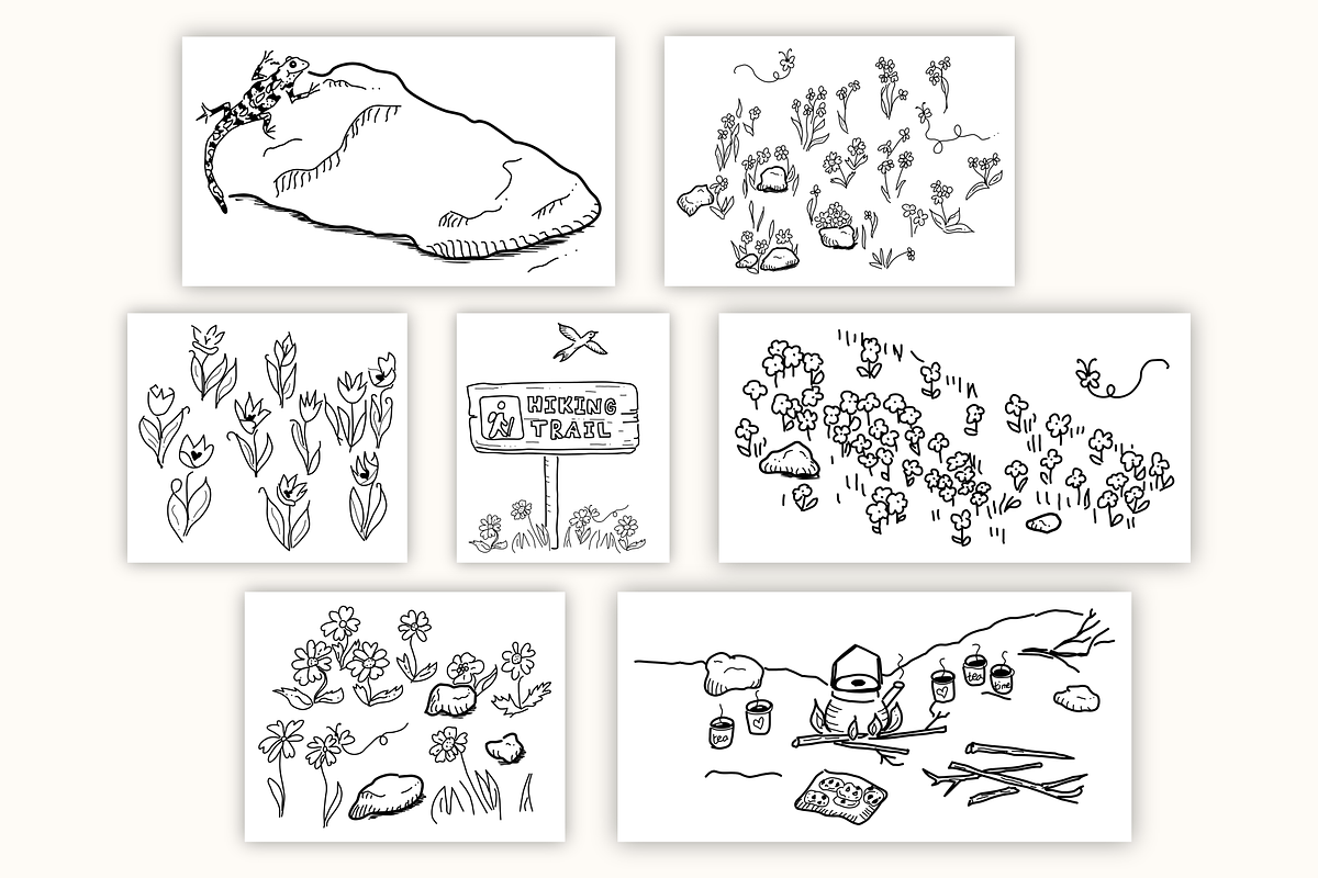 Spring Hike Illustrations, a Seasonal Illustration by AJ Doodles (Photo 4 of 16)