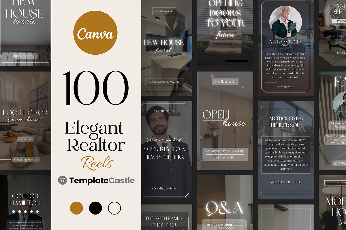 100 Realtor Reel Canva Templates, a Templates & Theme by TemplateCastleStore (Photo 1 of 10)