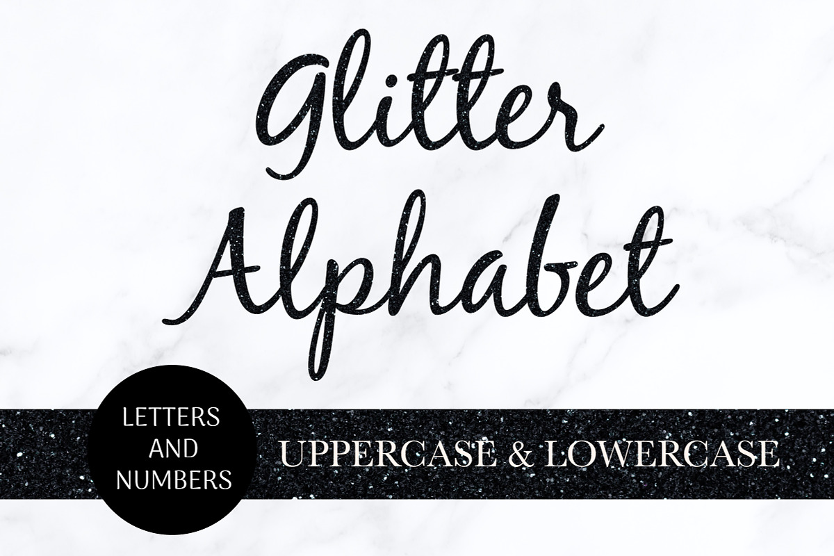 Black Glitter Alphabet, an Object Graphic by Patterns for Dessert (Photo 1 of 5)