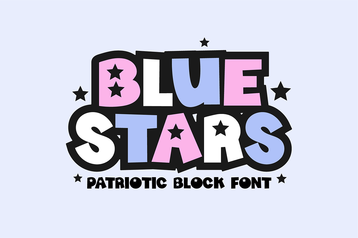 BLUE STARS 4th of July Star Font, a Sans Serif Font by Blush Font Co. (Photo 1 of 6)