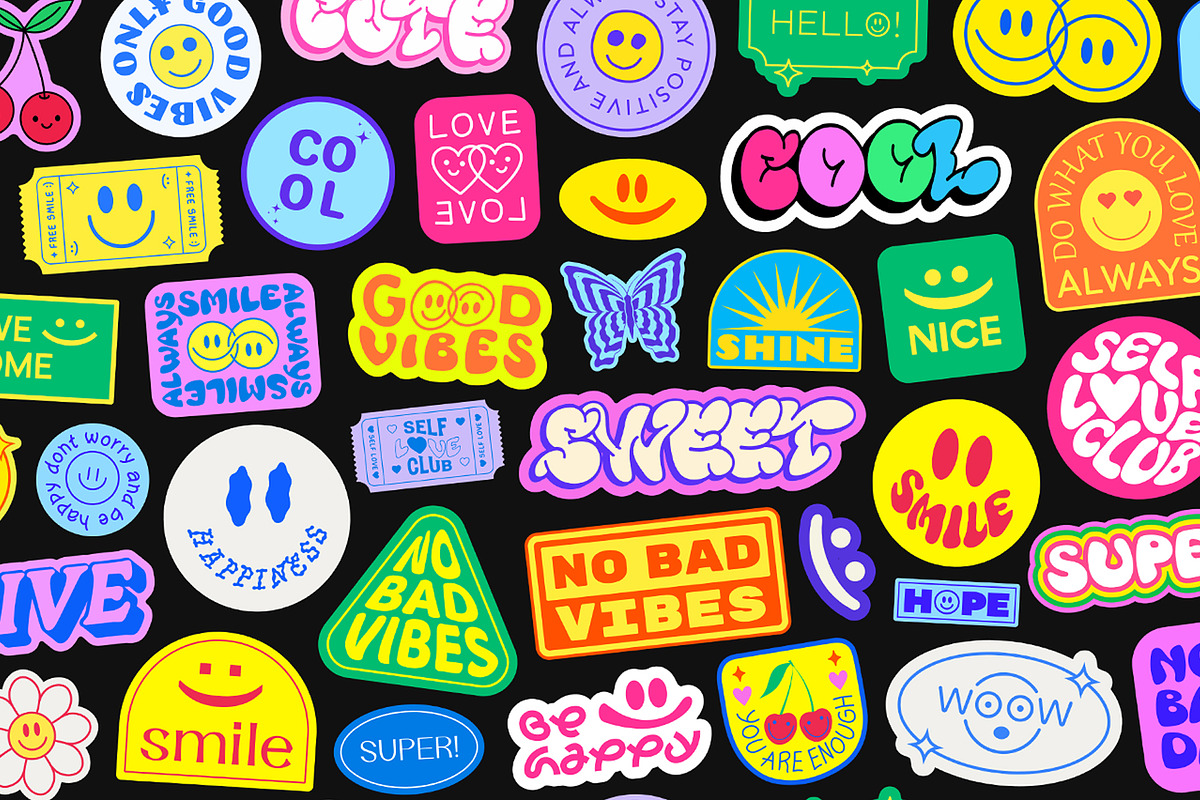 POSITIVE STICKERS PACK, an Object Graphic by craftlove (Photo 5 of 9)
