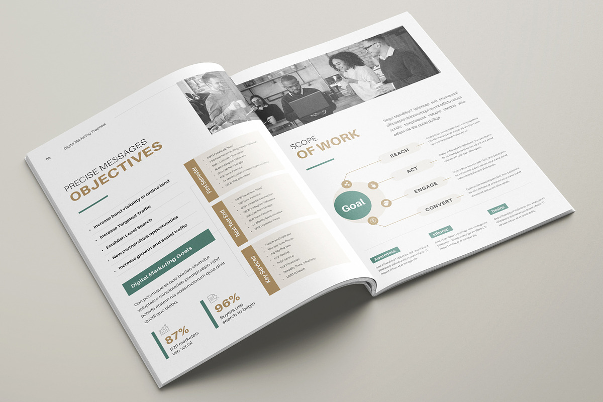 Digital Marketing Proposal, Canva, a Brochure Template by DesVert (Photo 4 of 6)