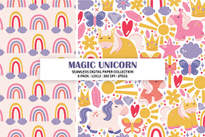 Magic Unicorn Seamless Digital Paper