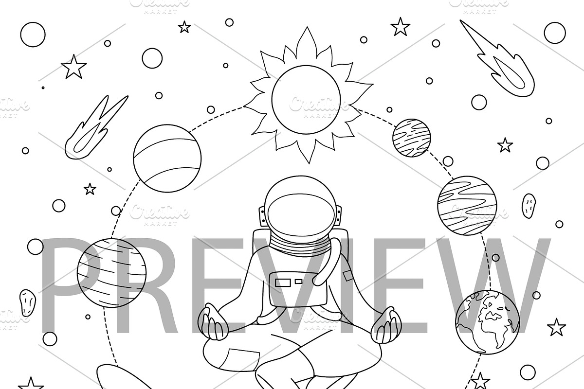 10 cute Astronaut illustrations, a Decorative Illustration by Somjai King (Photo 3 of 11)