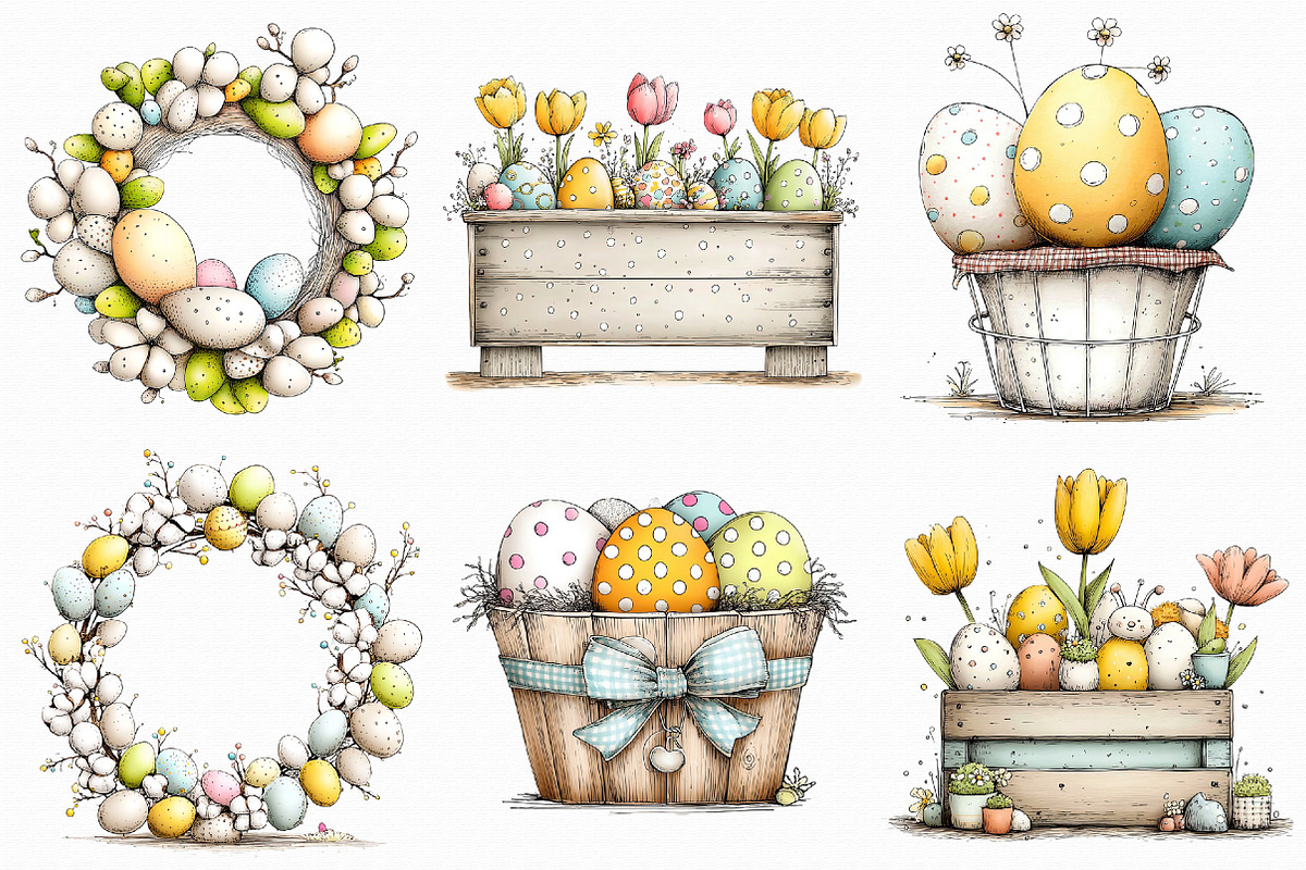 Farmhouse Easter Clipart, an Illustration by Libby Wishes (Photo 5 of 8)
