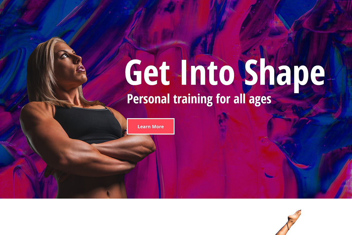 Landing page for personal trainer XD, a Landing Page Template by NeptuneDesign (Photo 1 of 9)