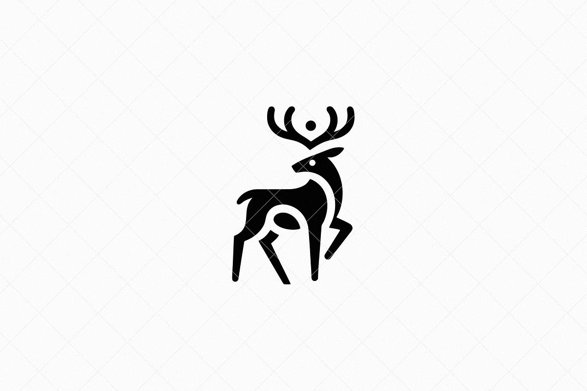 Minimalist Deer Emblem Reindeer, an Animal Illustration by Vectorium Studio (Photo 2 of 4)