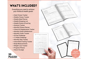 20 Page Fitness Planner Bundle!