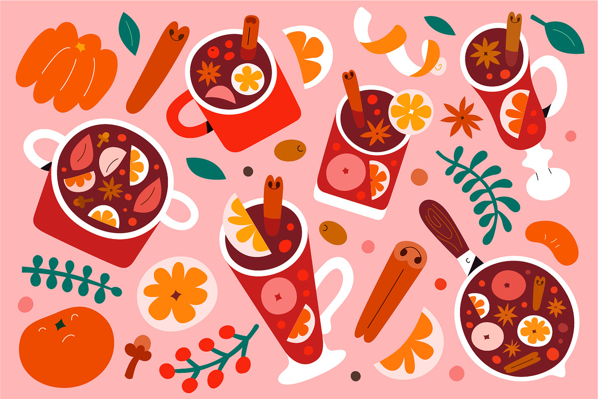 Mulled wine illustrations, a Decorative Illustration by Fave Brush (Photo 2 of 8)